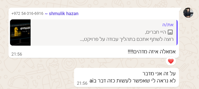 תגובה על הפרויקט 10
